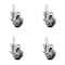 Service Caster 4 Inch Gray Poly Wheel Swivel 7/8 Inch Square Stem Caster Set with Brake SCC SCC-SQ20S414-PPUB-GRY-TLB-78-4 - alternate 4